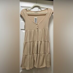 Urban Outfitters Babydoll Tiered Waffle Knit Dress, Size Small
